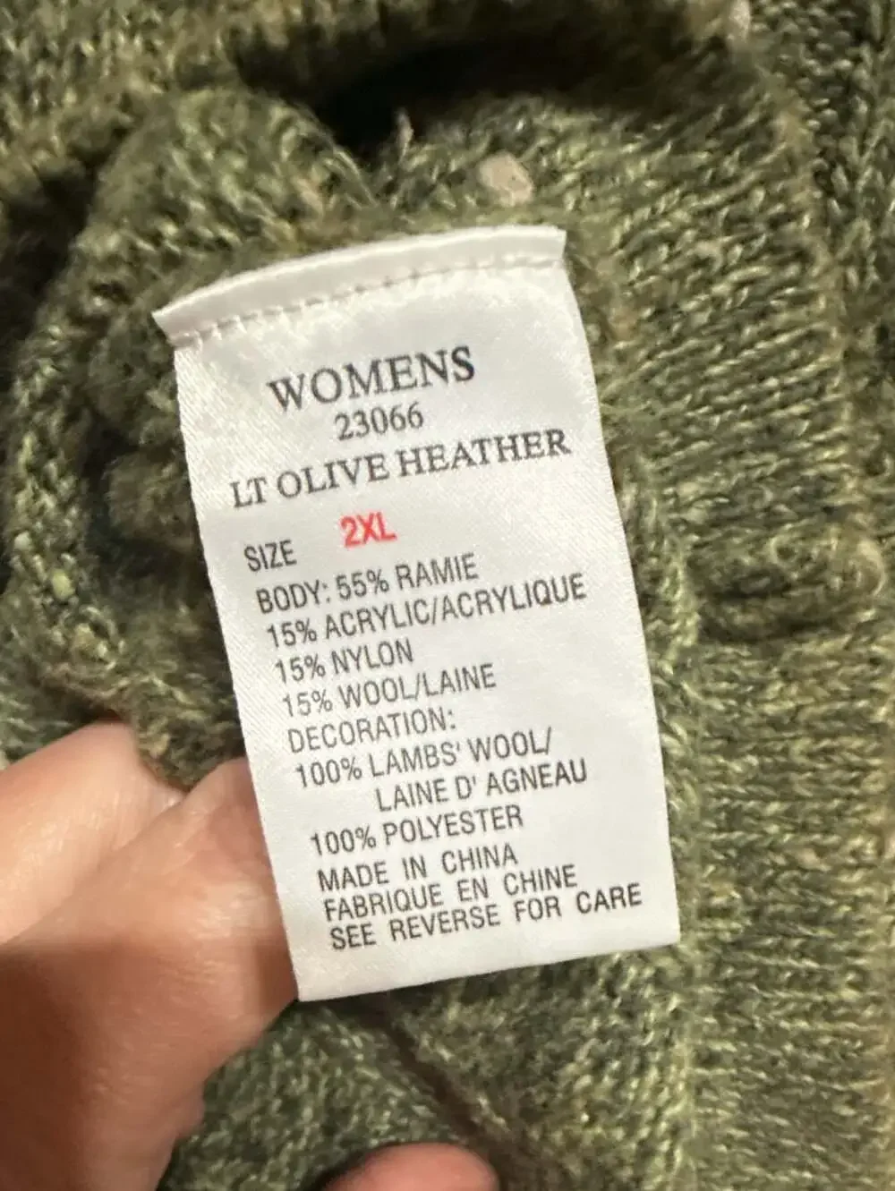 Woolrich Full Zip Sweater Vest Size 2XL Olive Heather Knit Wool Blend